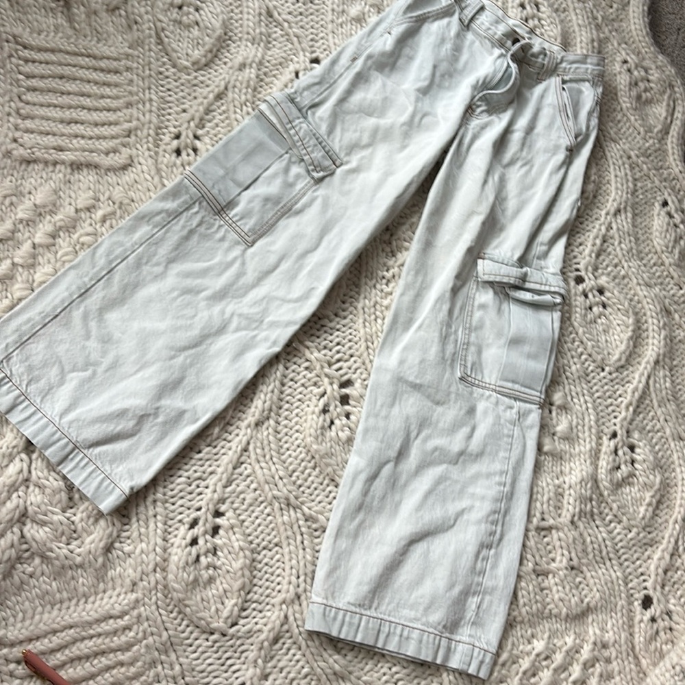 BRANDY MELVILLE Light Blue wide leg Cargo Jeans